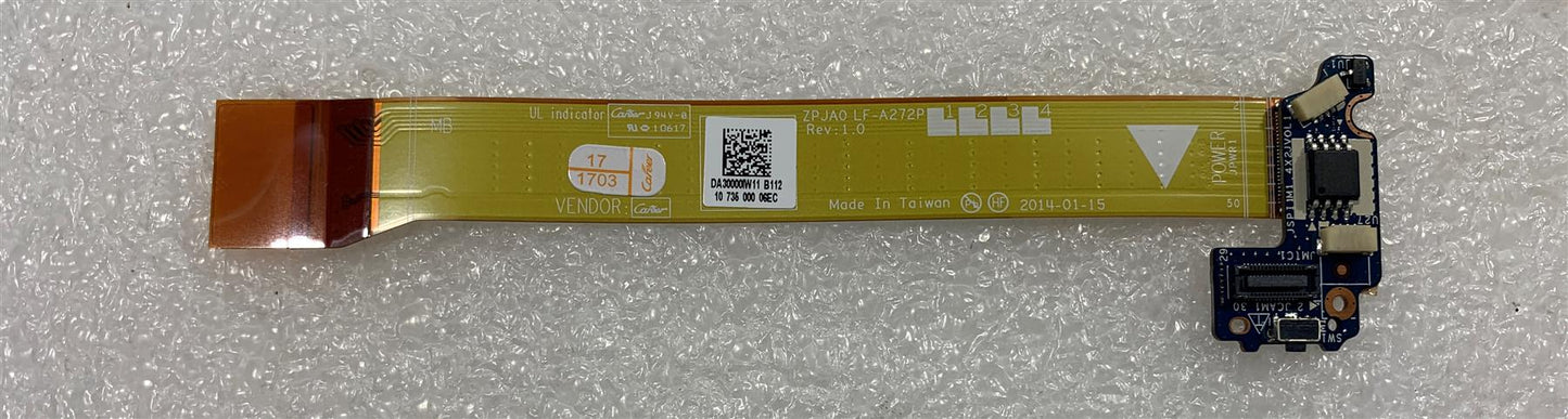 HP ElitePad 1000 G2 753976-601 Power Button PCB Board With Flex Cable NEW