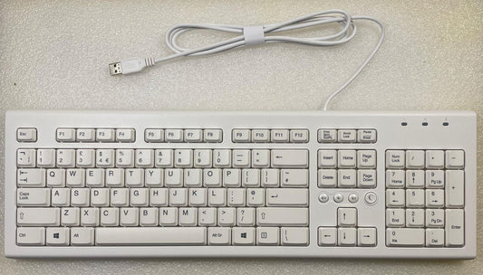 For HP 904367-031 White USB Wired Keyboard UK English Layout Genuine PR1101U NEW