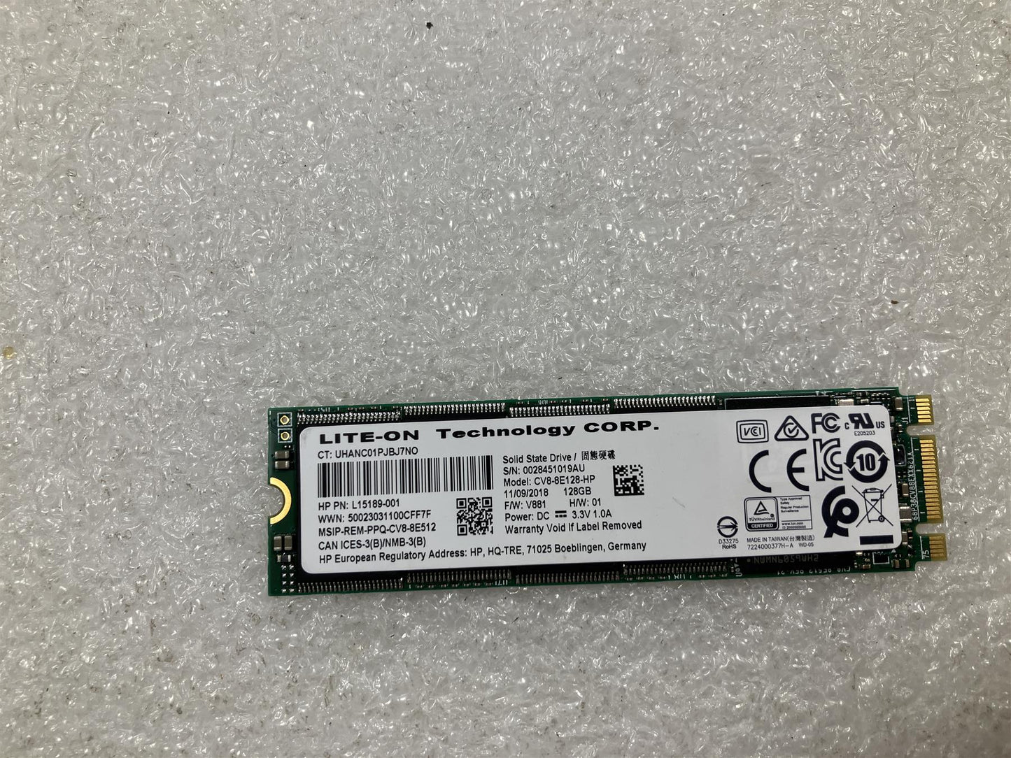 For HP L67396-001 Lite On Technology Solid State Drive SSD 128GB M2 CV8-8E128-HP