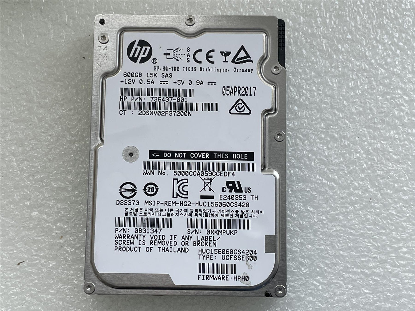 For HP 736997-001 HUC156060CS4204 600GB 15K SAS SCSI HDD Hard Disk Drive NEW