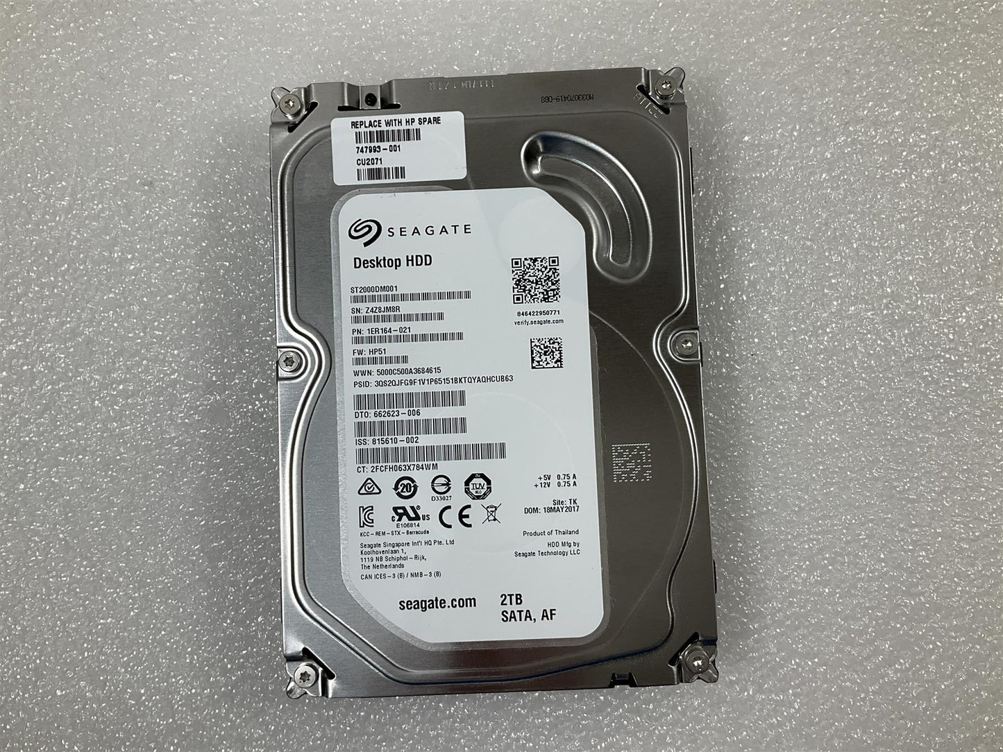 For HP 747993-001 Seagate ST2000DM001 Hard Disk Drive HDD 3.5 inch SATA 2TB NEW