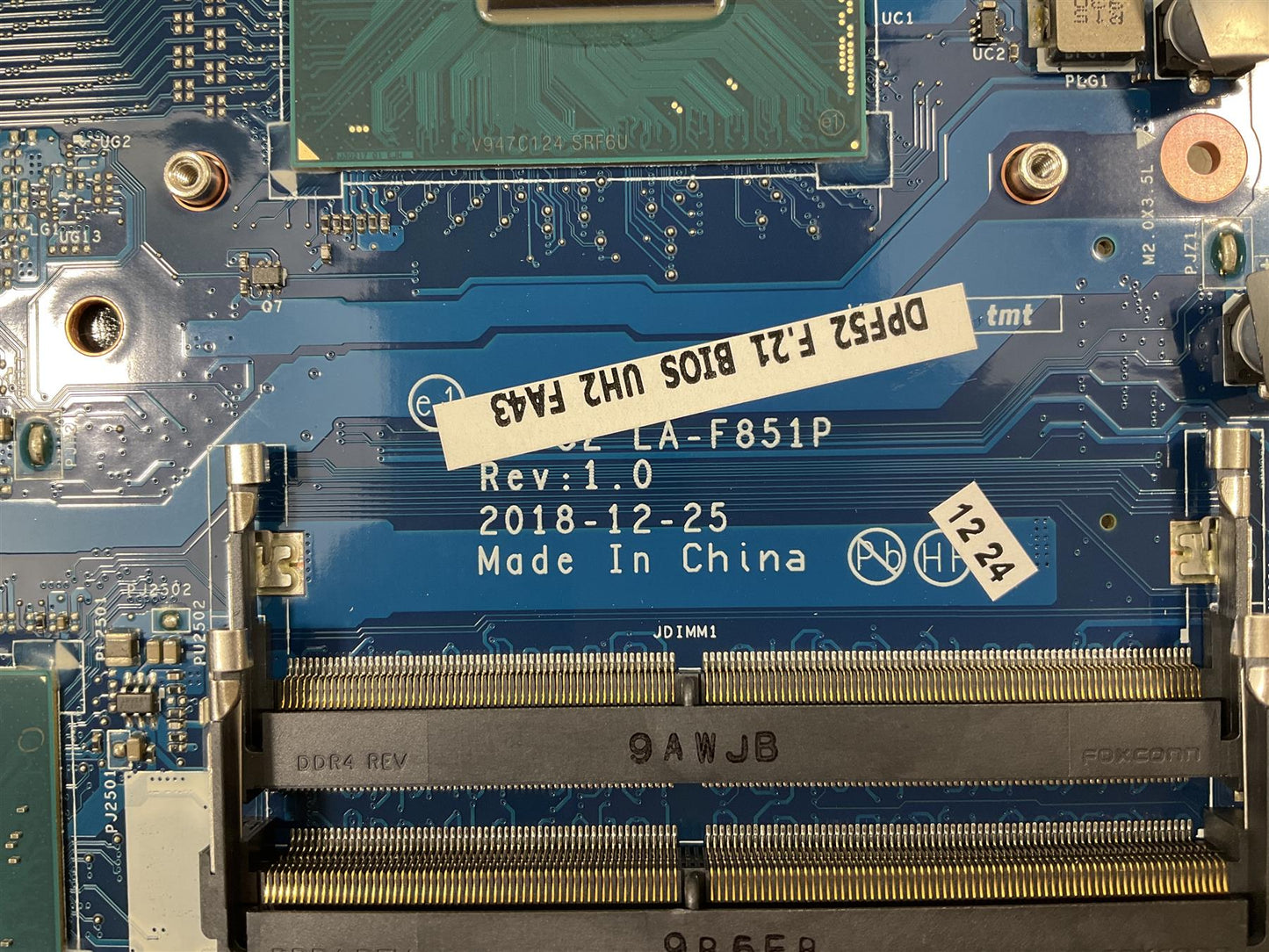 for HP ZBook 15v G5 L85458-001 601 Intel Core i7-9750H CPU UMA Motherboard NEW