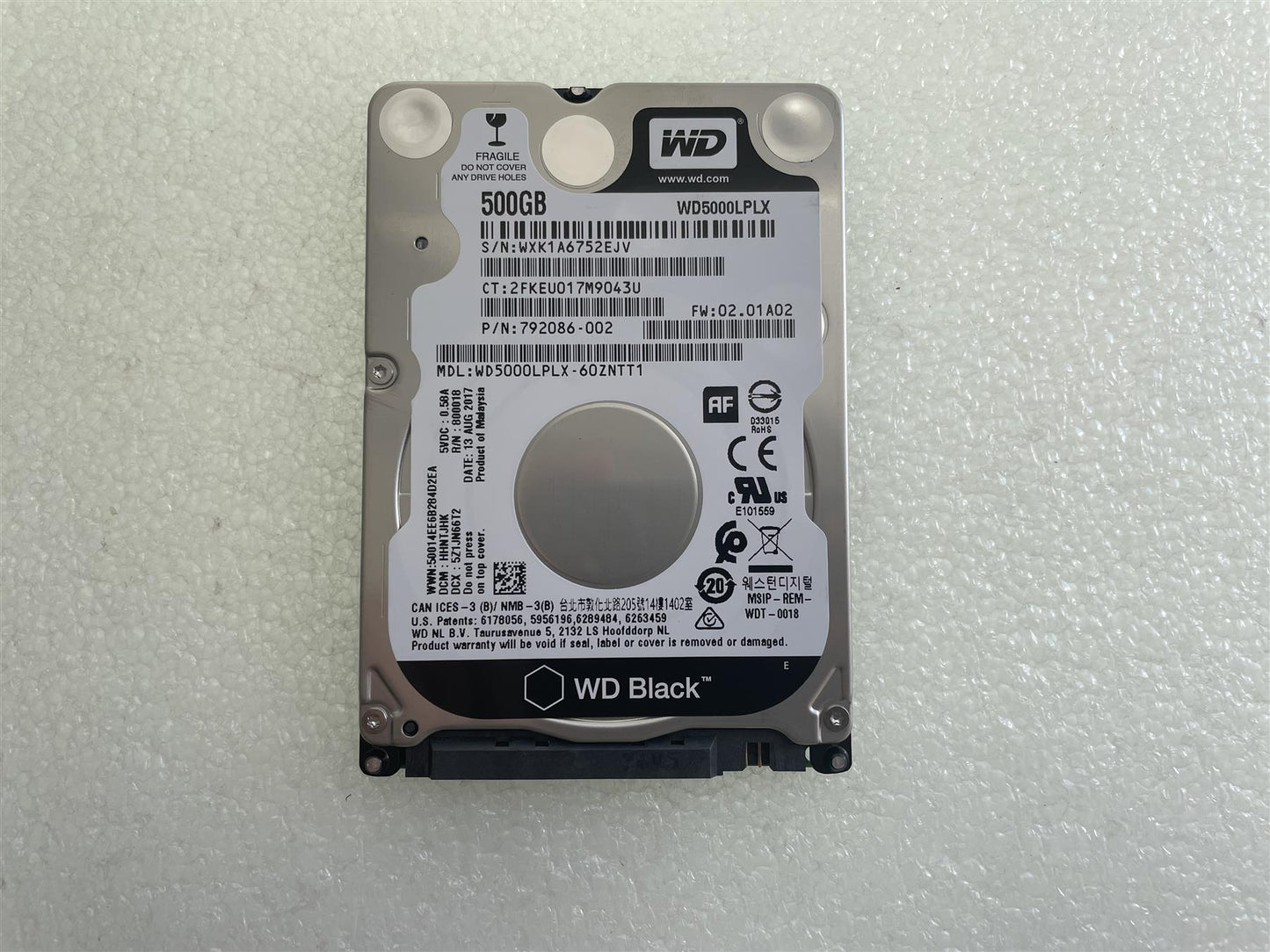 HP 703236-850 Western Digital WD5000LPLX 500GB SATA Hard Disk Drive HDD 2.5 inch