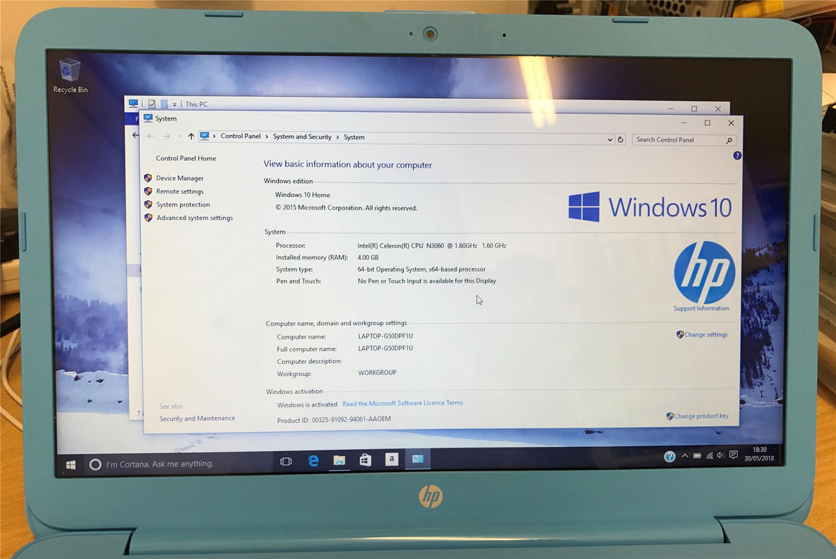 HP Stream 14 14-ax000na 14 inch LED Display Screen GENUINE NT140WHM-N31 30 Pin