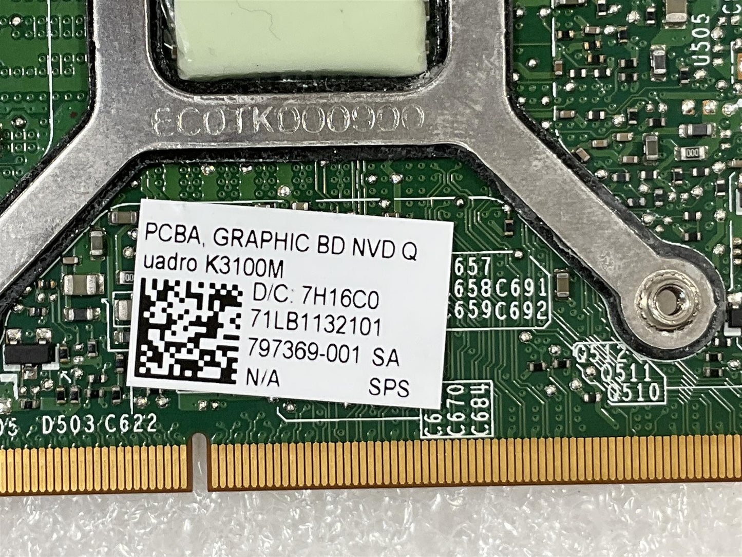 HP ZBook 17 G2 781703-001 NVIDIA Quadro K3100M GPU Graphics Card GDDR5 4GB