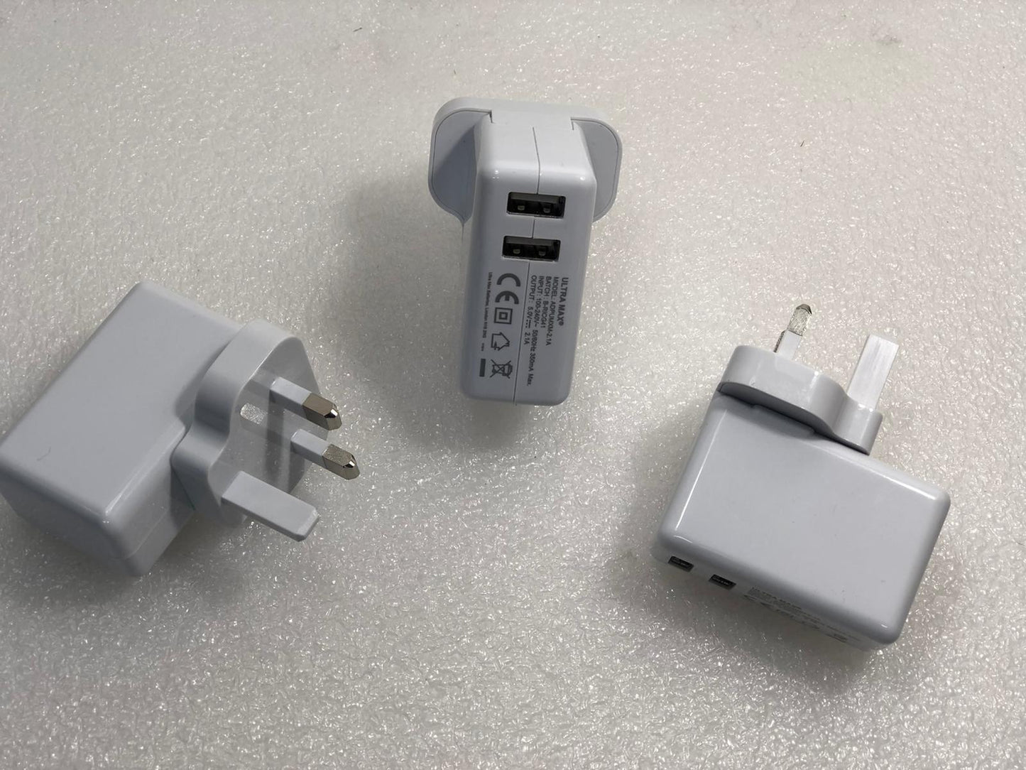 5X UK Wall Charger 5V 2.1A Double Output 2X Output ULTRA Max ADPUMXM-2.1A NEW