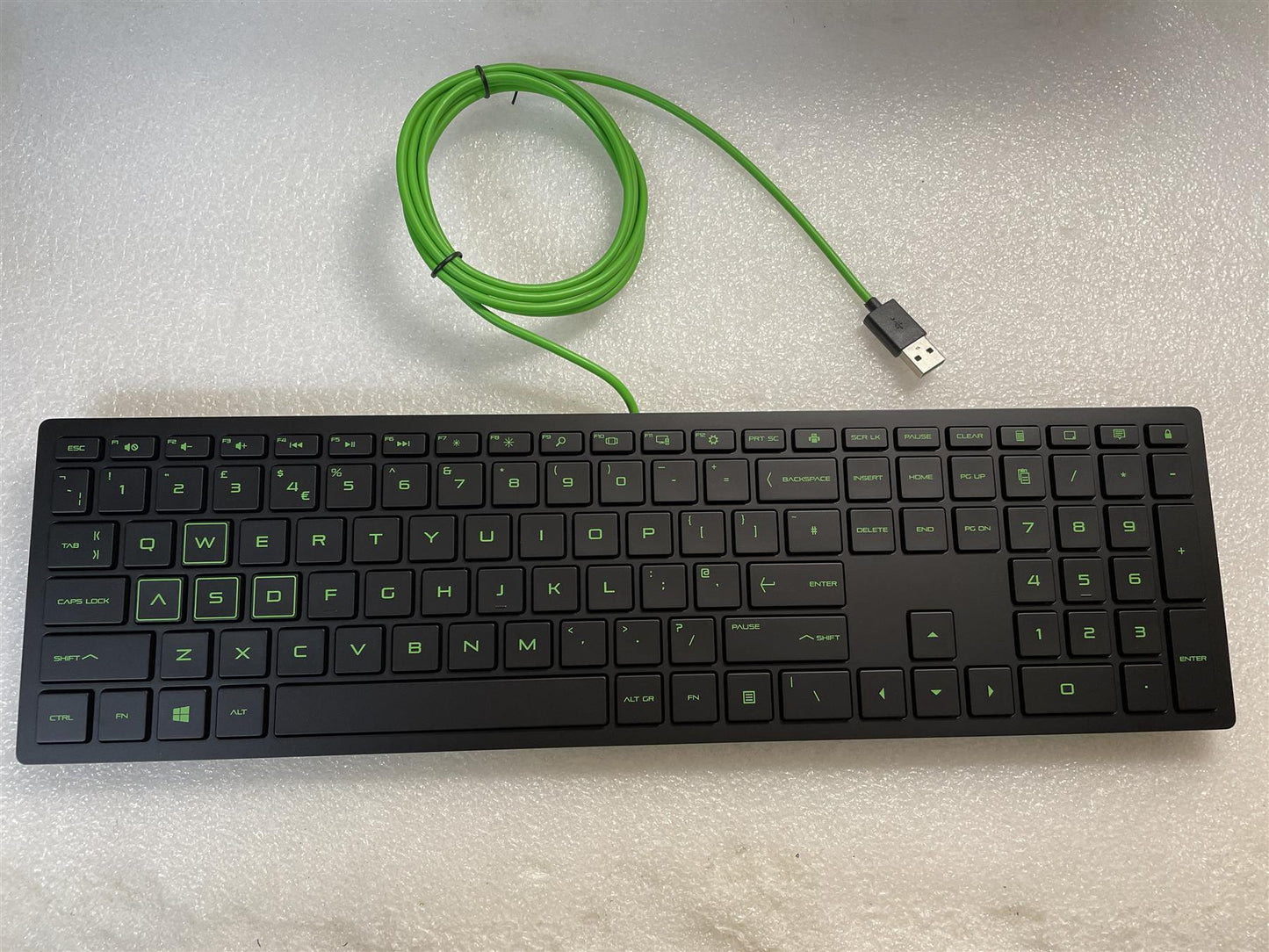 HP Pavilion Gaming L20803-031 UK English Green USB Wired Keyboard TPC-P001K NEW