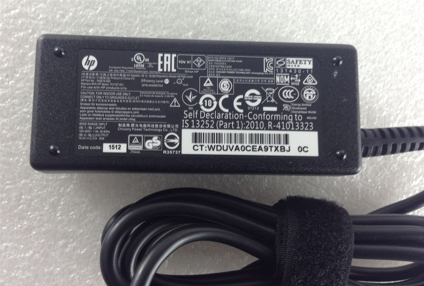 HP 255 G4 N0Z75EA ABU Power Adapter Adaptor Charger Genuine Original 740015-002