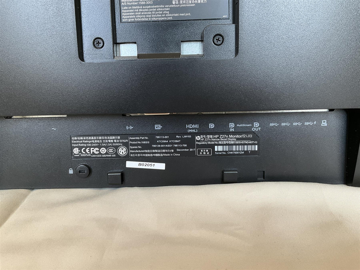 HP Z27n 795129 27 inch Narrow Bezel IPS Display Screen Monitor Head Only QHD 2K