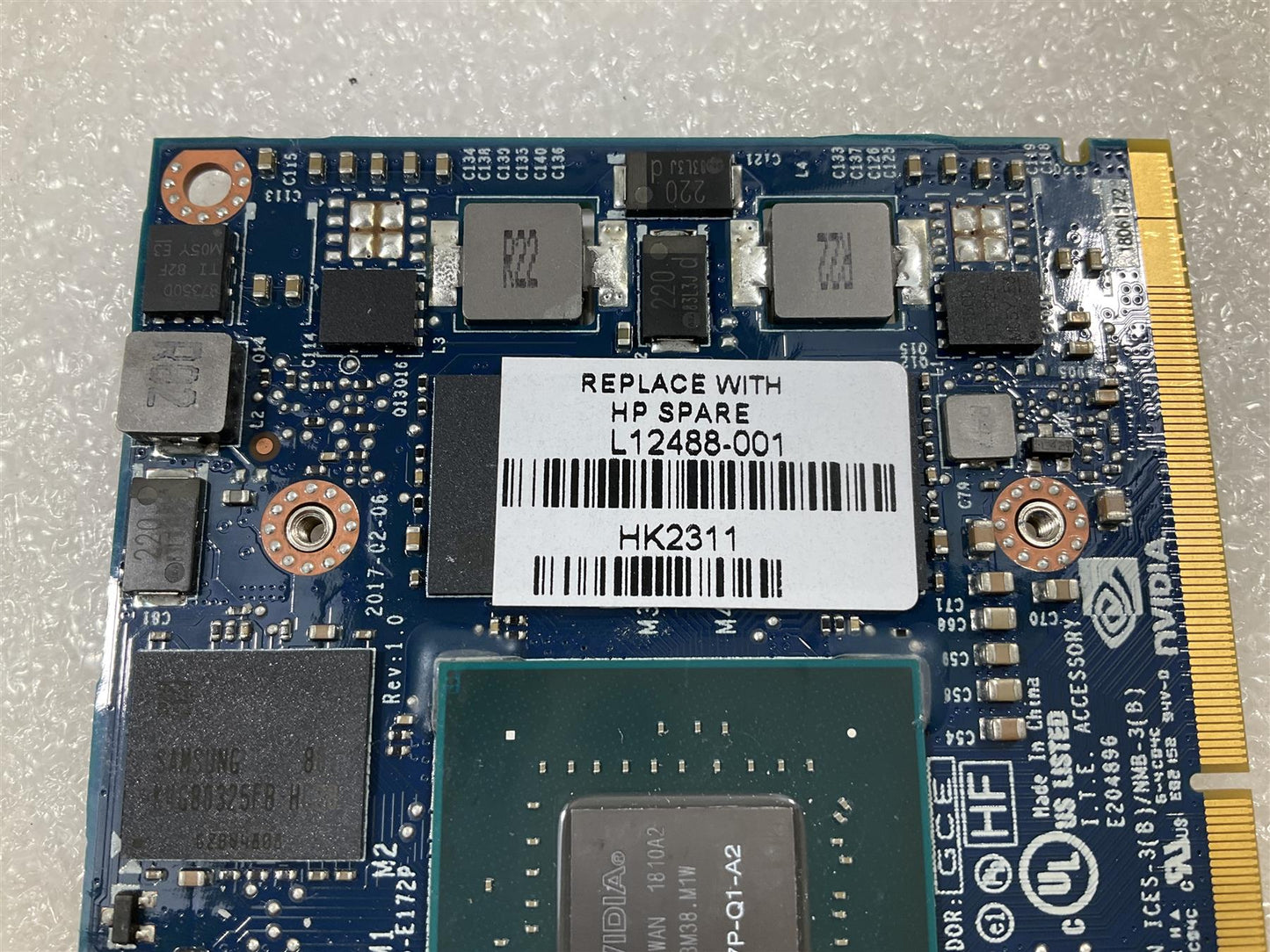 HP ZBook 15 G3 L12488-001 NVIDIA Quadro M1200 Graphics Card GPU N17P-Q1 NEW