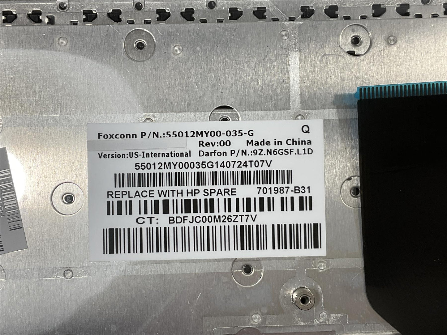 for HP Probook 6560B 6565B 6570B 701987-B31 US English Intenational Keyboard NEW