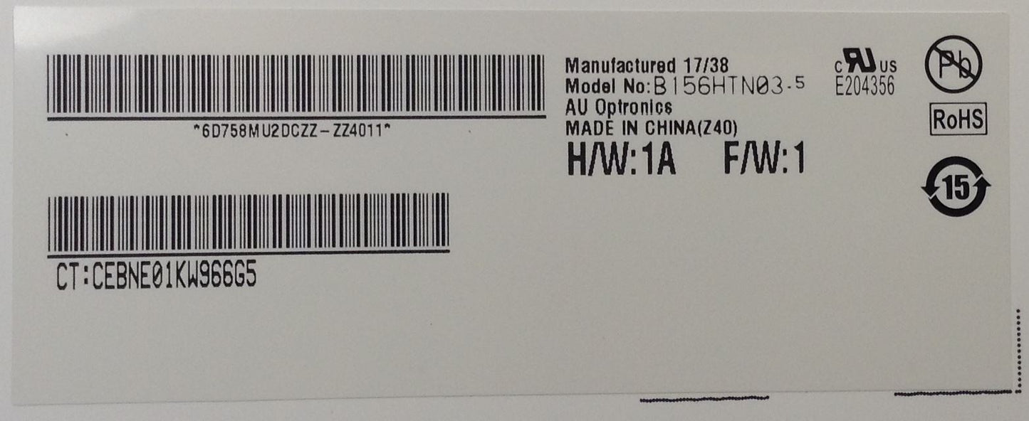 HP EliteBook 855 G2 Notebook PC CT: CEBNE01KW966G5 Display Panel Full HD 1920x1080 777835-001 Display Panel 30p NEW