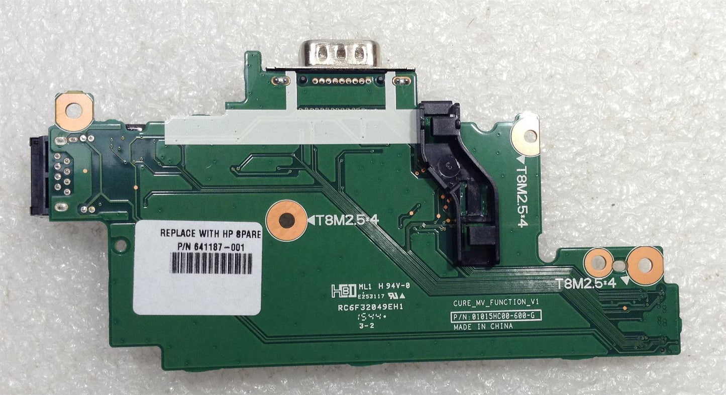 HP Elitebook Compaq 6560b 8560p 641187-001 BD Function PCB Board VGA Ethernet