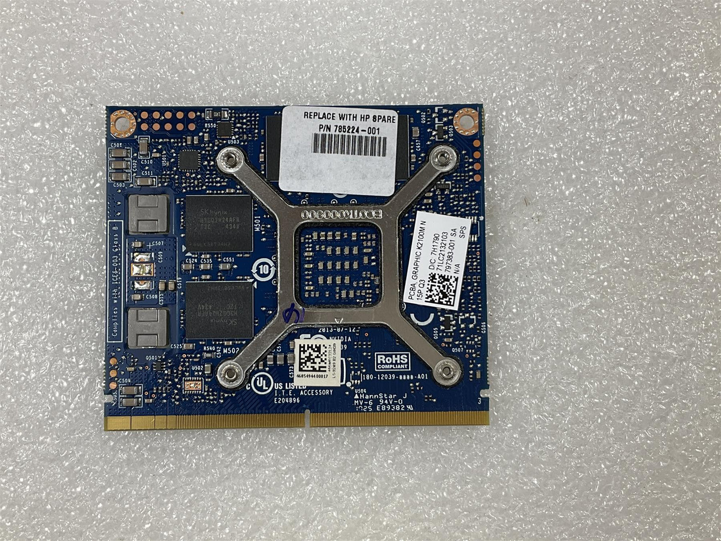 HP ZBOOK 15 G2 785224-001 NVIDIA Quadro K2100M N15P-Q3-A1 2GB Graphics Board GPU