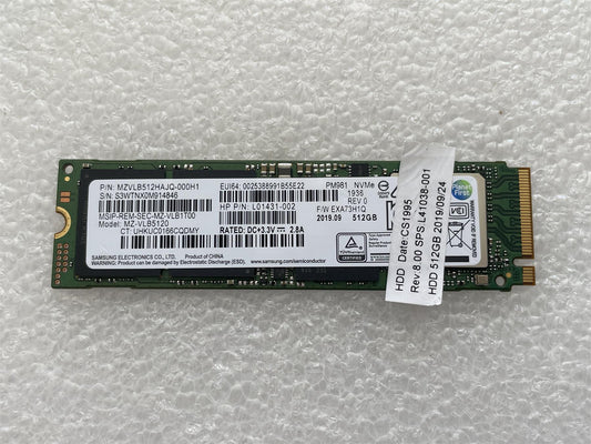Hp 927680-001 Samsung MZVLB512HAJQ PM981 M.2 NVMe SSD Solid State Drive 512GB