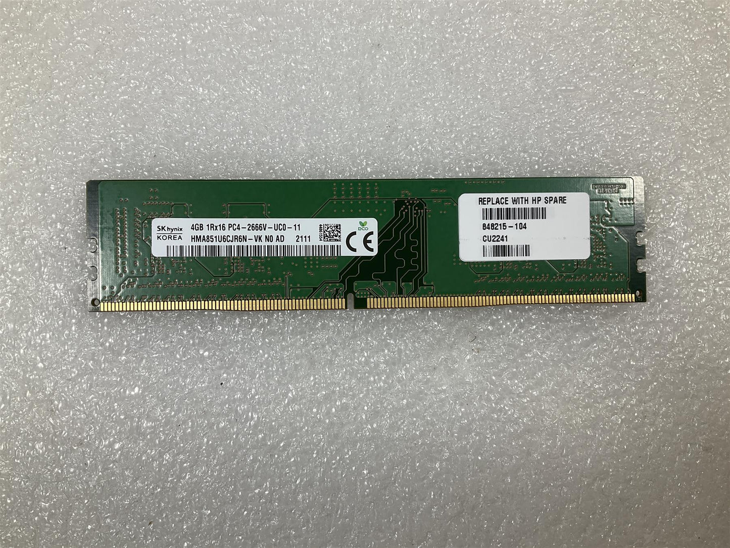 for HP 848215-104 SK Hynix 4GB 2666V PC4 DDR4 HMA851U6CJR6N-VK Ram Memory New