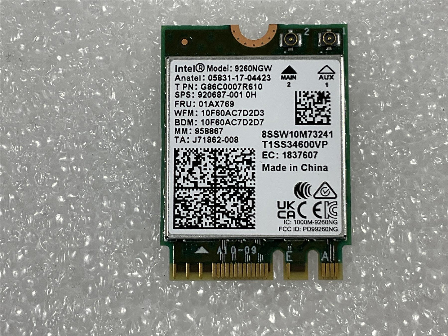 HP 920687-001 J39770-001 Intel Wireless-AC 9260NGW Wifi Wi-Fi WLAN Card Genuine