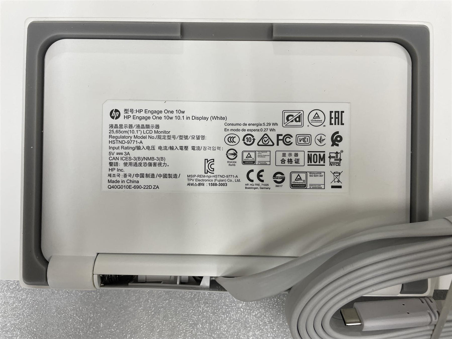 HP Engage One 10W L13702-001 10.1 inch Display Touch Screen HSTND-9771-A Genuine