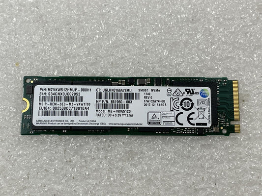 HP 917489-001 Samsung SM961 Solid State Drive SSD 512GB M.2 NVMe MZVKW512HMJP