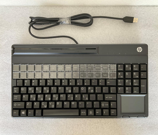 HP POS 862587-151 863544-151 Greek Greece USB Keyboard Magnetic Stripe Reader