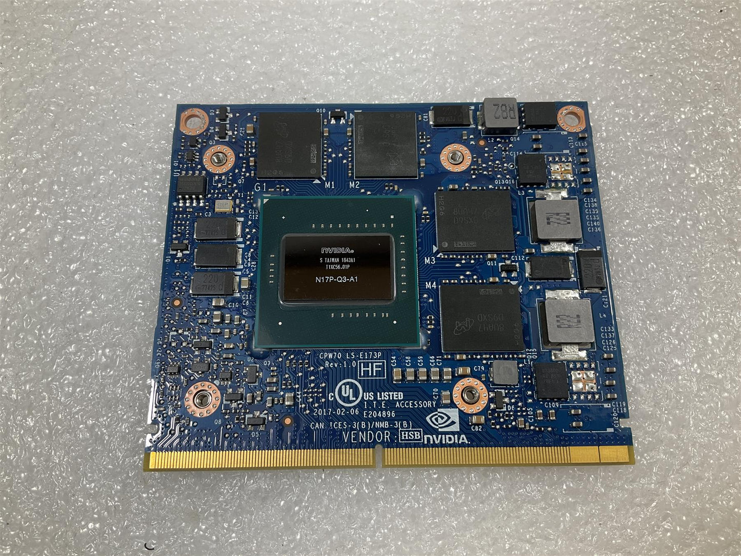 for HP ZBook 17 G4 L12489-001 GFX NVIDIA Quadro M1200 4GB Graphics Card GPU NEW