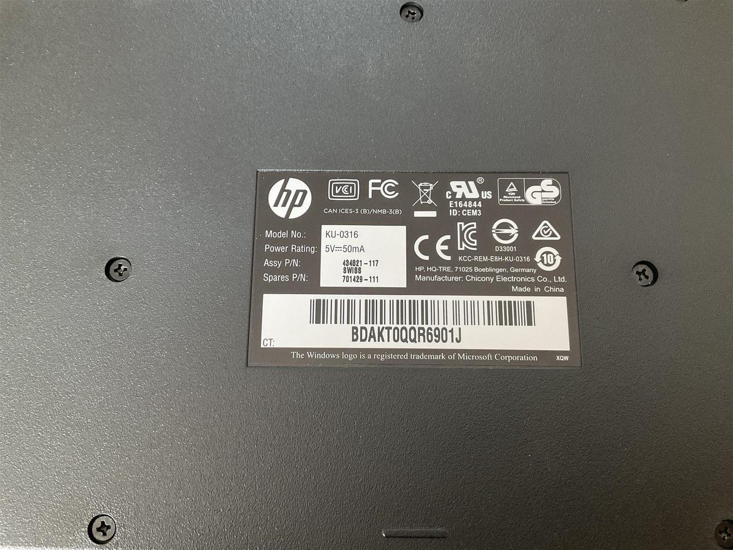 for HP 701429-111 434821-117 USB Wired Keyboard KU-0316 Switzerland Swiss NEW