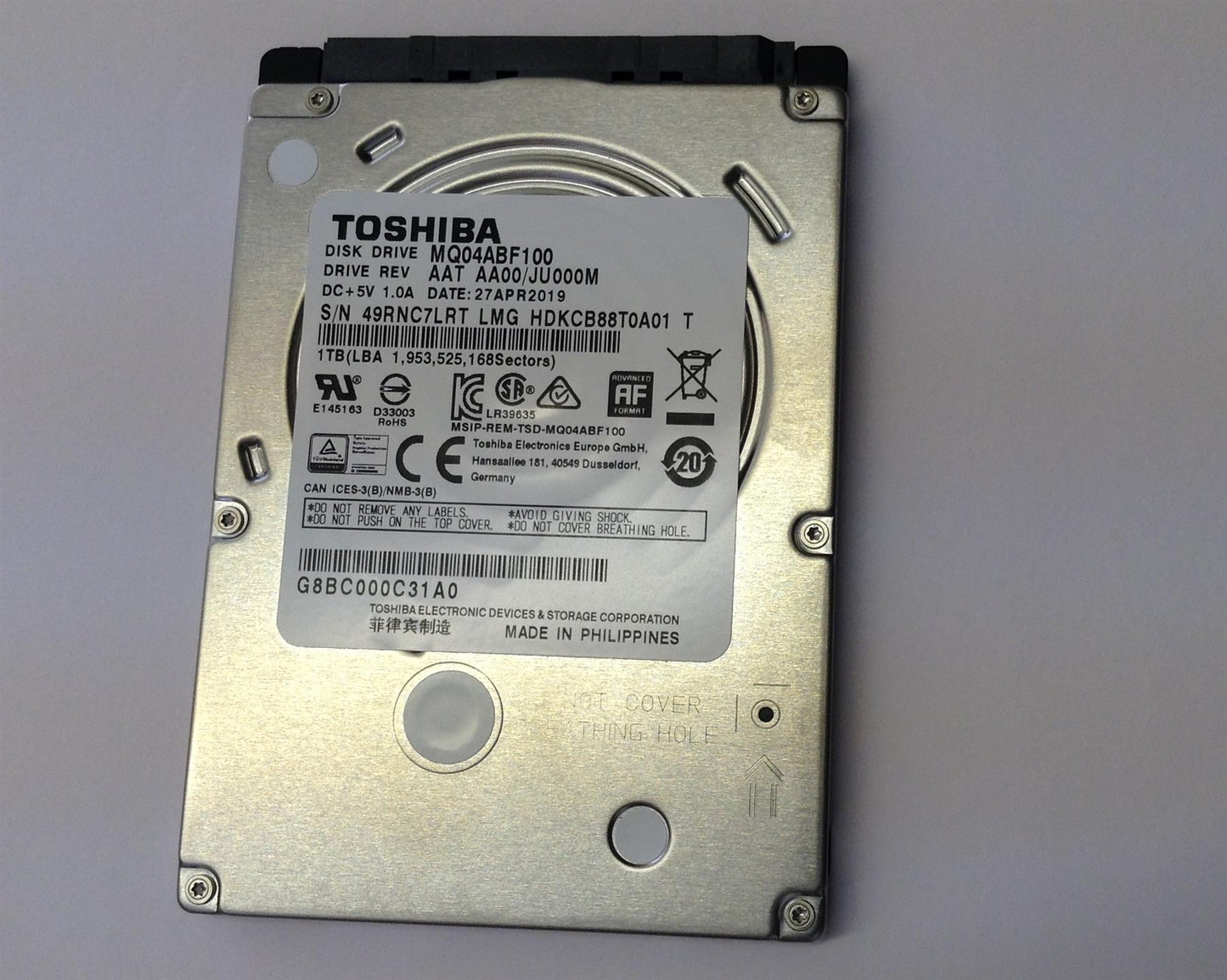 for HDD 1TB 2.5 5400RPM MQ04ABF100 Hard Disk Drive