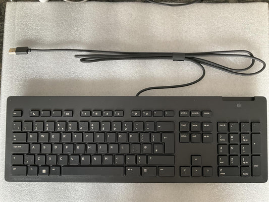 HP 911502-031 911725-031 UK English USB Keyboard TPC-C001K Slim Smartcard CCID