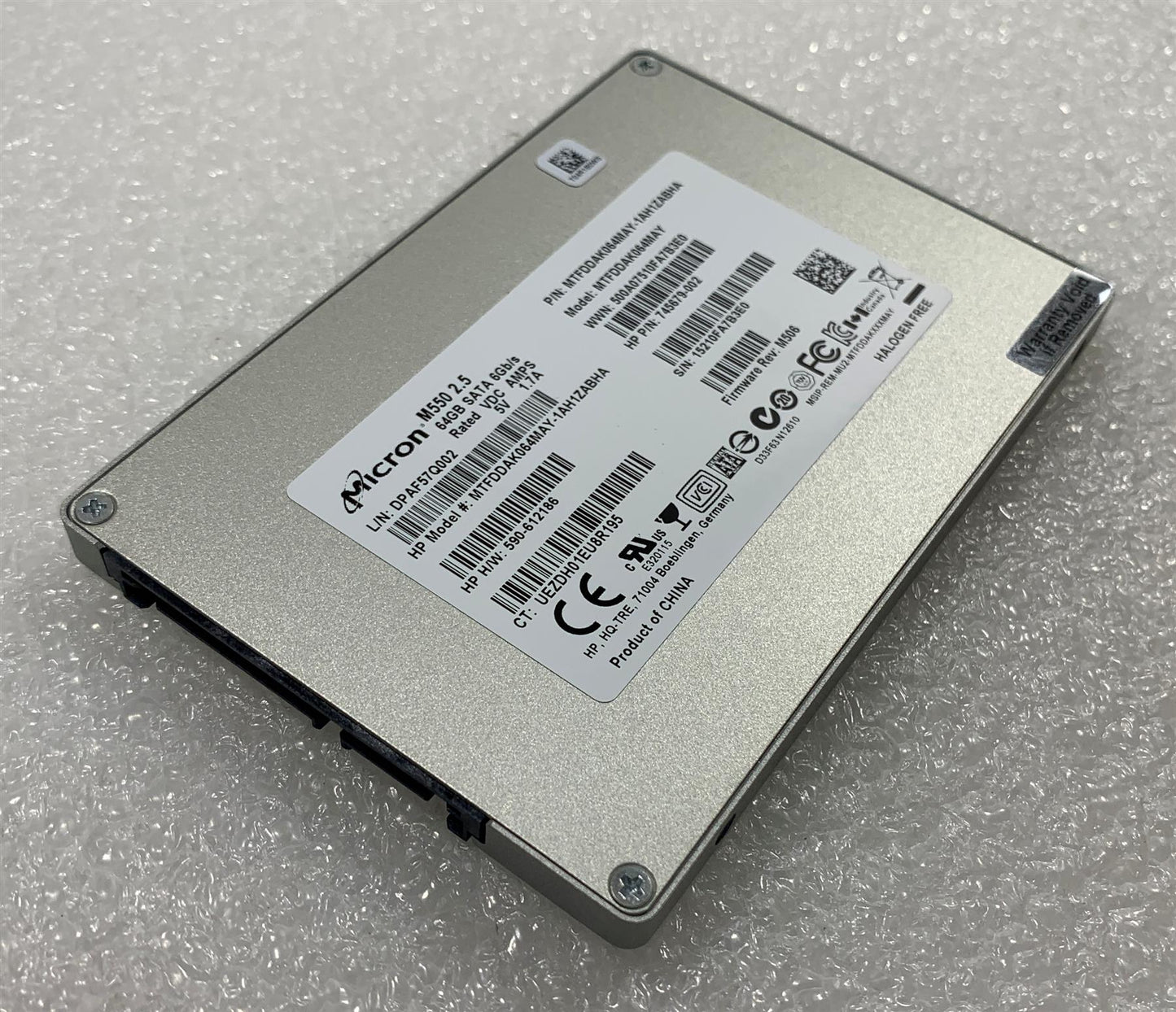 HP 724936-001 745679-002 Micron M550 64GB SSD Solid State Drive SATA Genuine NEW