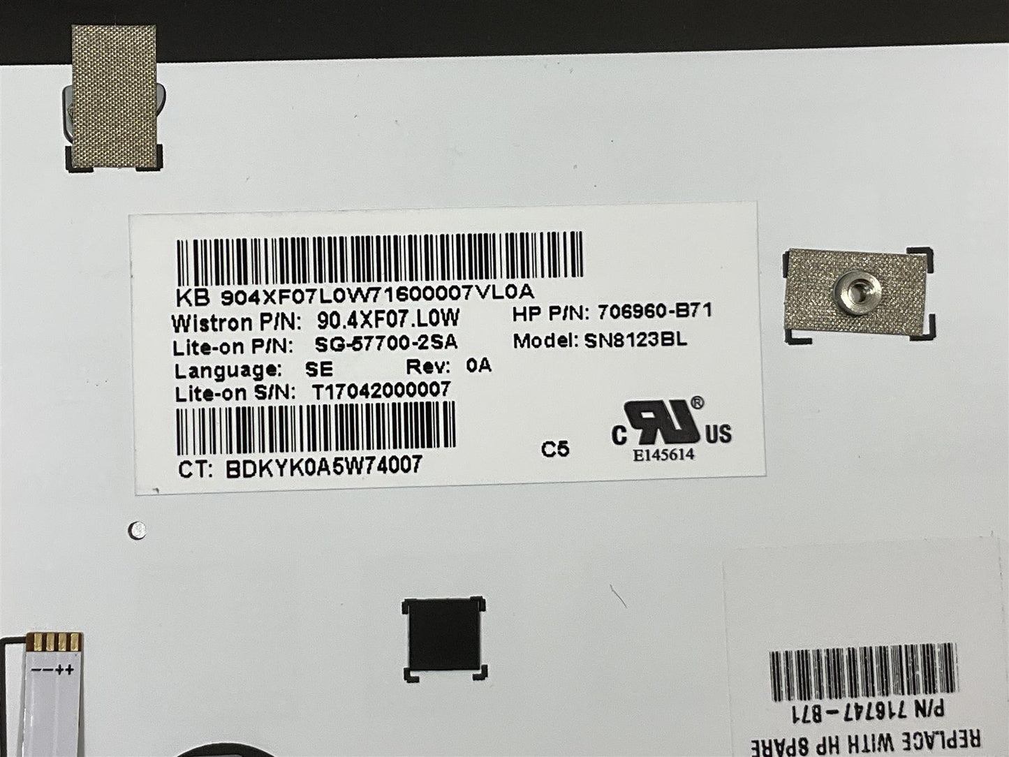 HP EliteBook Revolve 810 G1 G2 G3 716747-B71 Sweden Finland Keyboard Genuine NEW