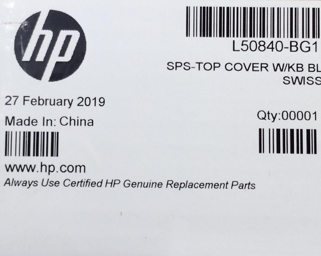 HP Chromebookx360 14E G1 L50840-BG1 Palmrest Keyboard Switzerland Genuine NEW