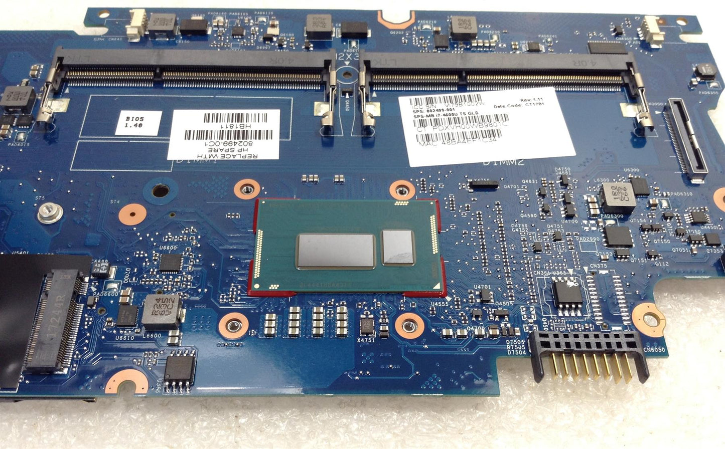 HP EliteBook 720 820 G1 PC Intel i7-4600U 802499-0C1 802499-001 802502 Motherboard NEW