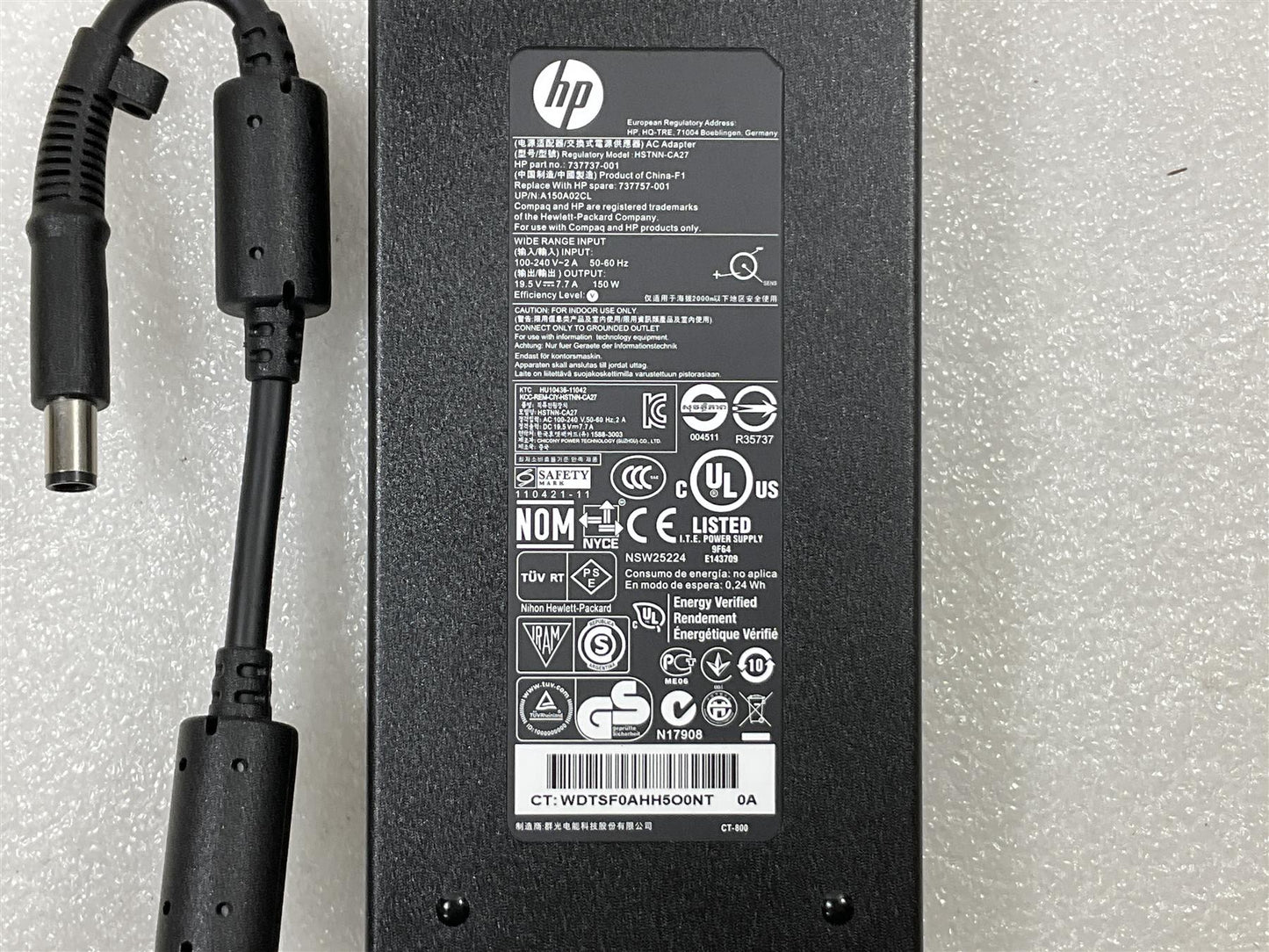 For HP 737737-001 737757-001 HSTNN-CA27 PSU Power Supply 150W 19.5V 7.7A Charger