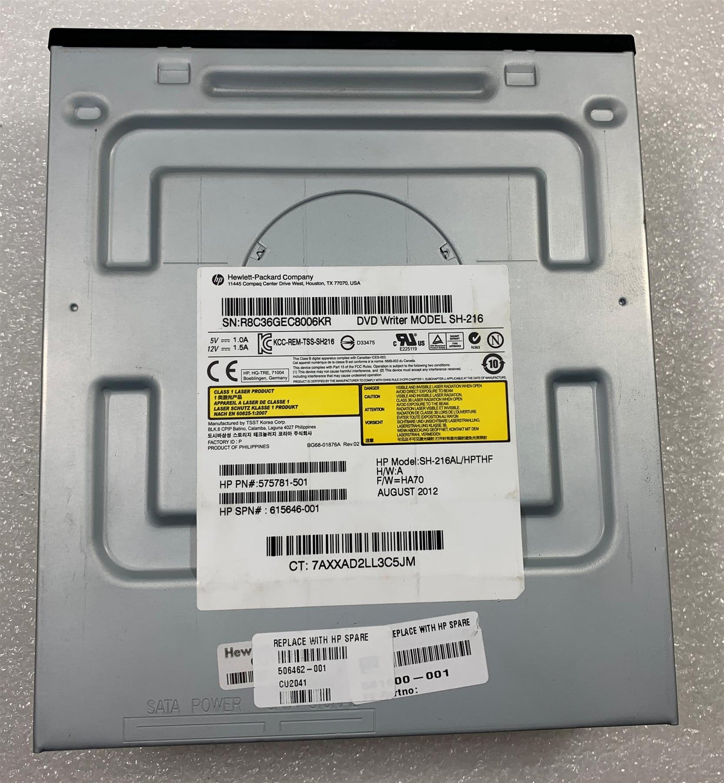 HP 506462-001 SATA DVD RW Super Multi Optical Drive 16X speed SH-216 Genuine NEW