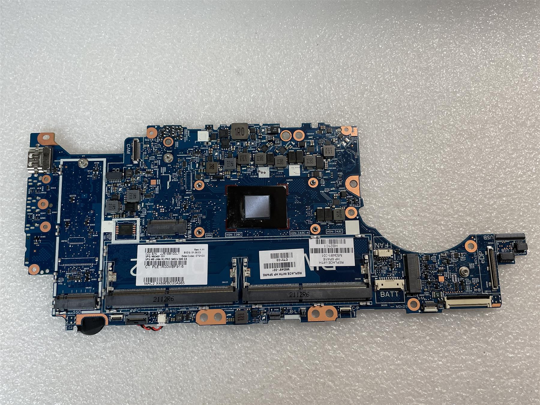 For HP EliteBook 835 845 G8 Motherboard M53481-001 AMD Ryzen 3 PRO 545