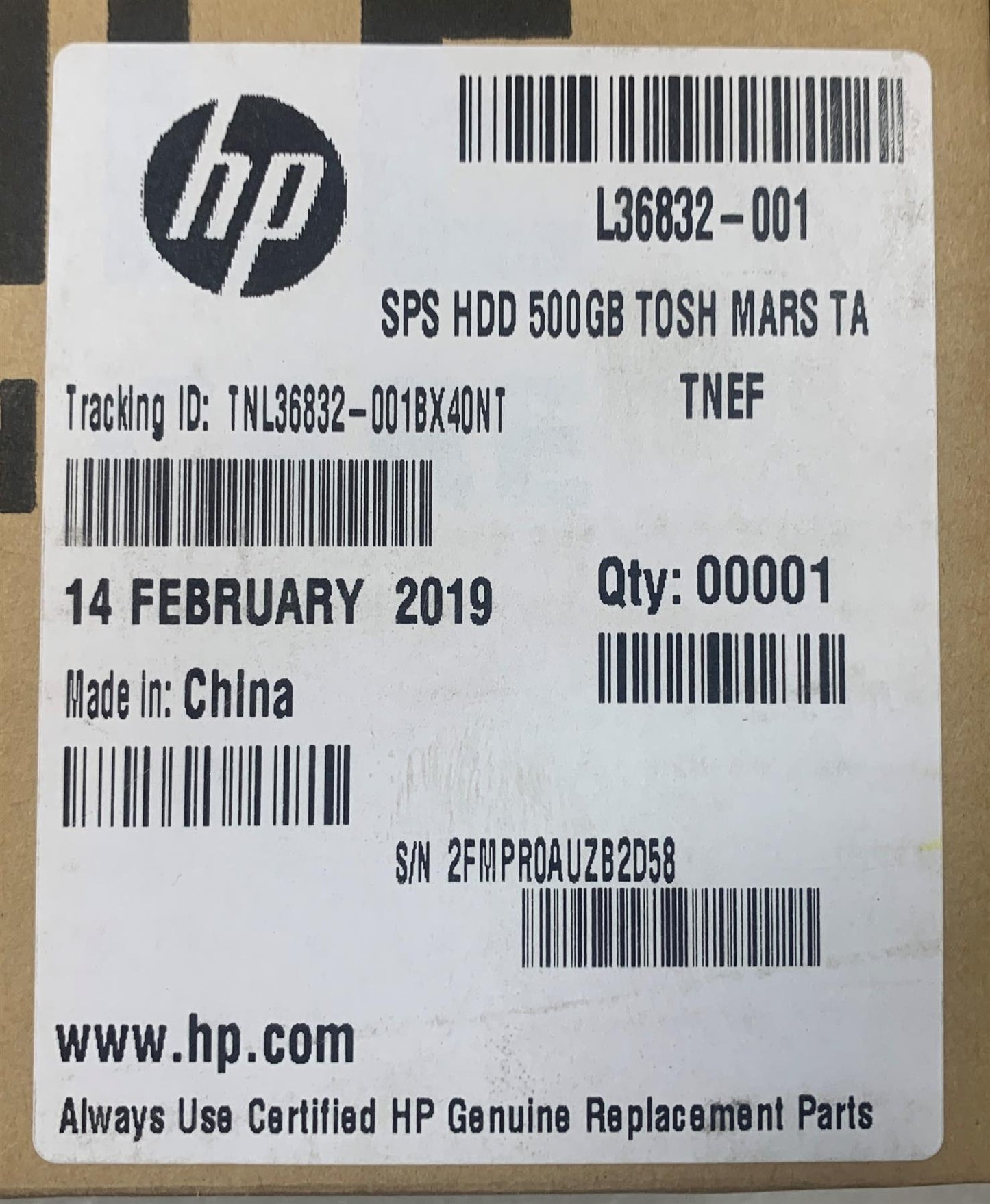 HP Z6 G4 L36832-001 Toshiba DT01ACA050 HDD Hard Disk Drive 500 GB SATA 3.5 NEW