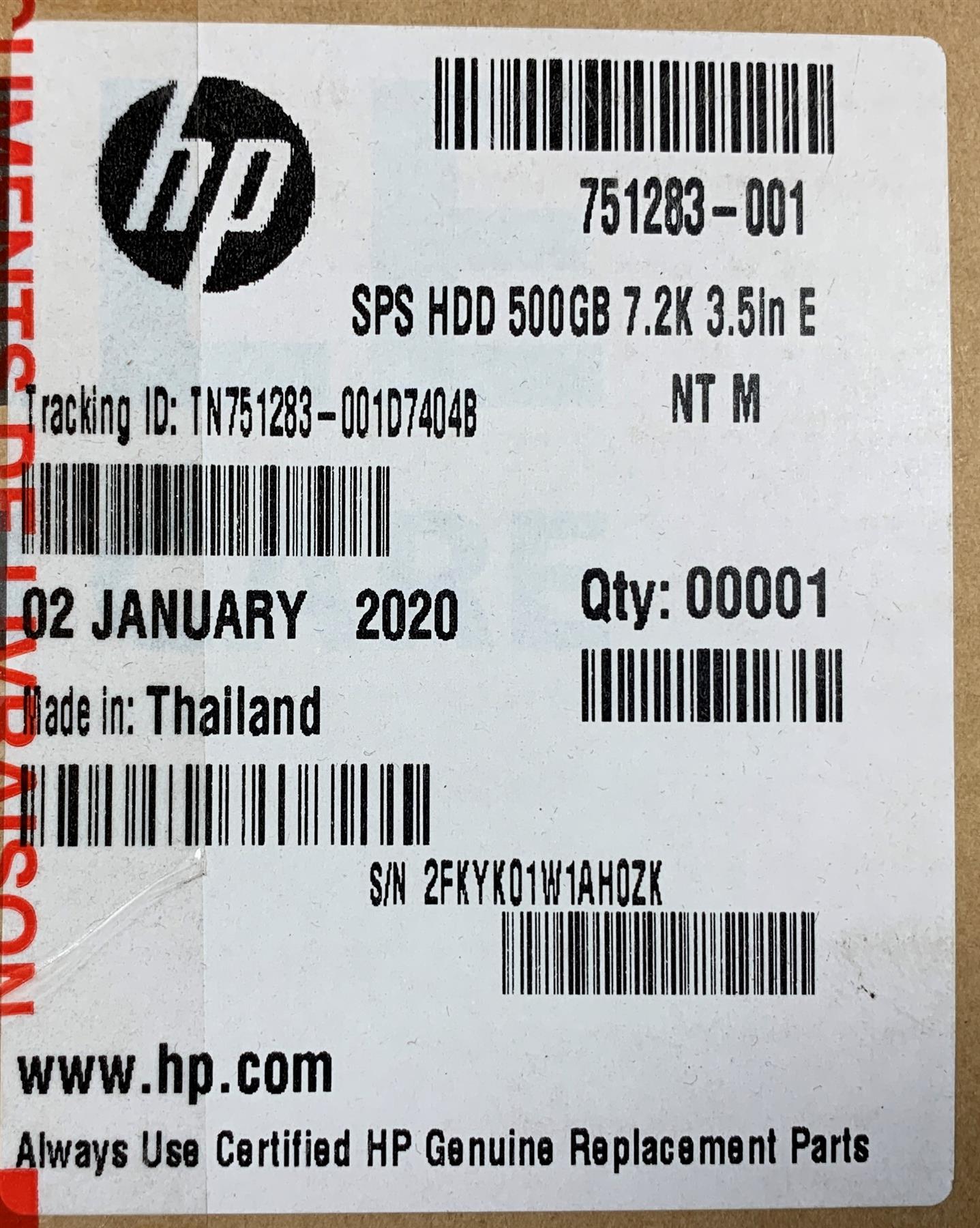 HP 751283-001 WD5000AZLX 3.5 inch HDD Hard Disk Drive 500gb 500 GB 7200 rpm SATA