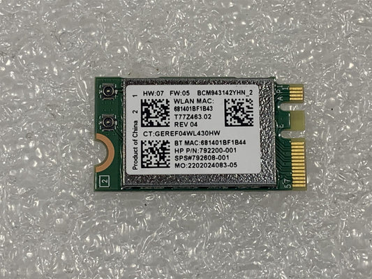 for HP 792608-001 792200-001 Broadcom BCM943142Y Wireless Card Wlan Bluetooth NGFF - 792608-005