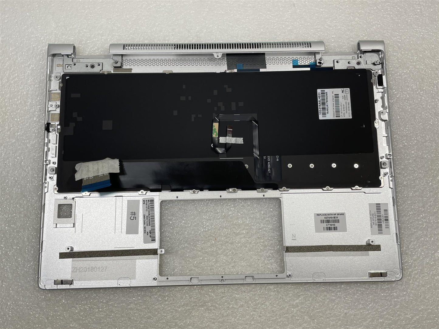 For HP Elitebook x360 1020 G2 937419-B31 US int. English International also named dutch Palmrest Keyboard NEW