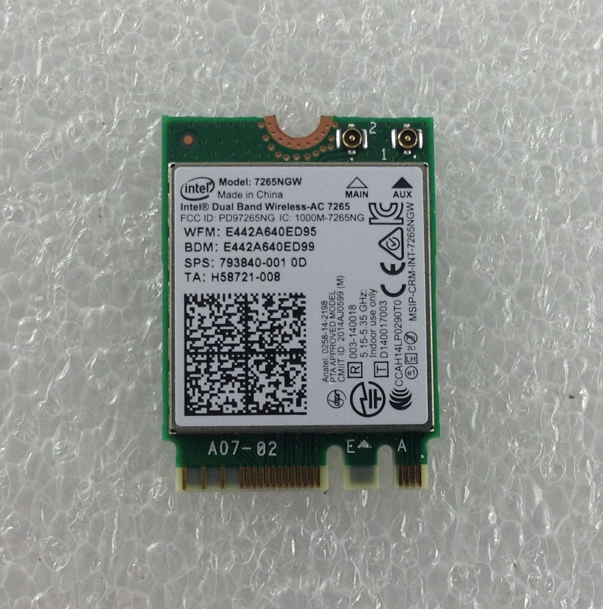 HP Stream 14 14-ax000na Wifi Wi-Fi WLAN Wireless Card GENUINE Mini PCI-E 7265NGW