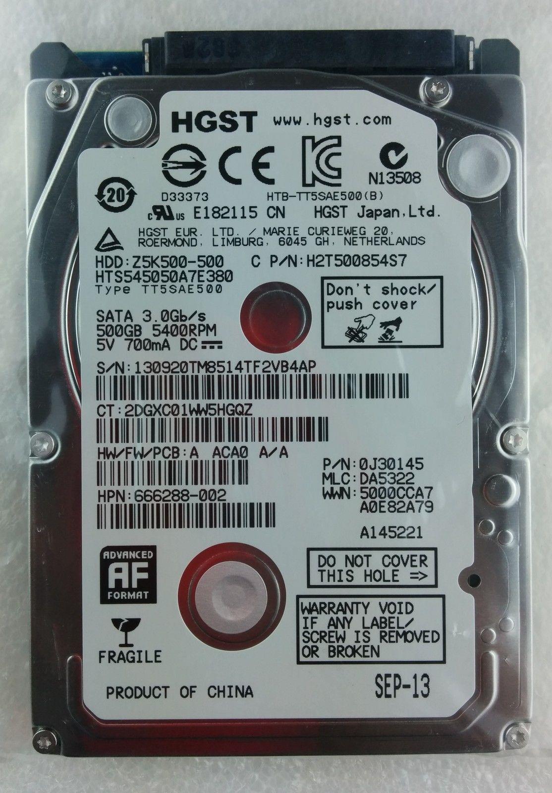 HP 250 G1 H6Q56EA HDD Hard Disk Drive 500GB 500 GB SATA 669299-001 0J30145