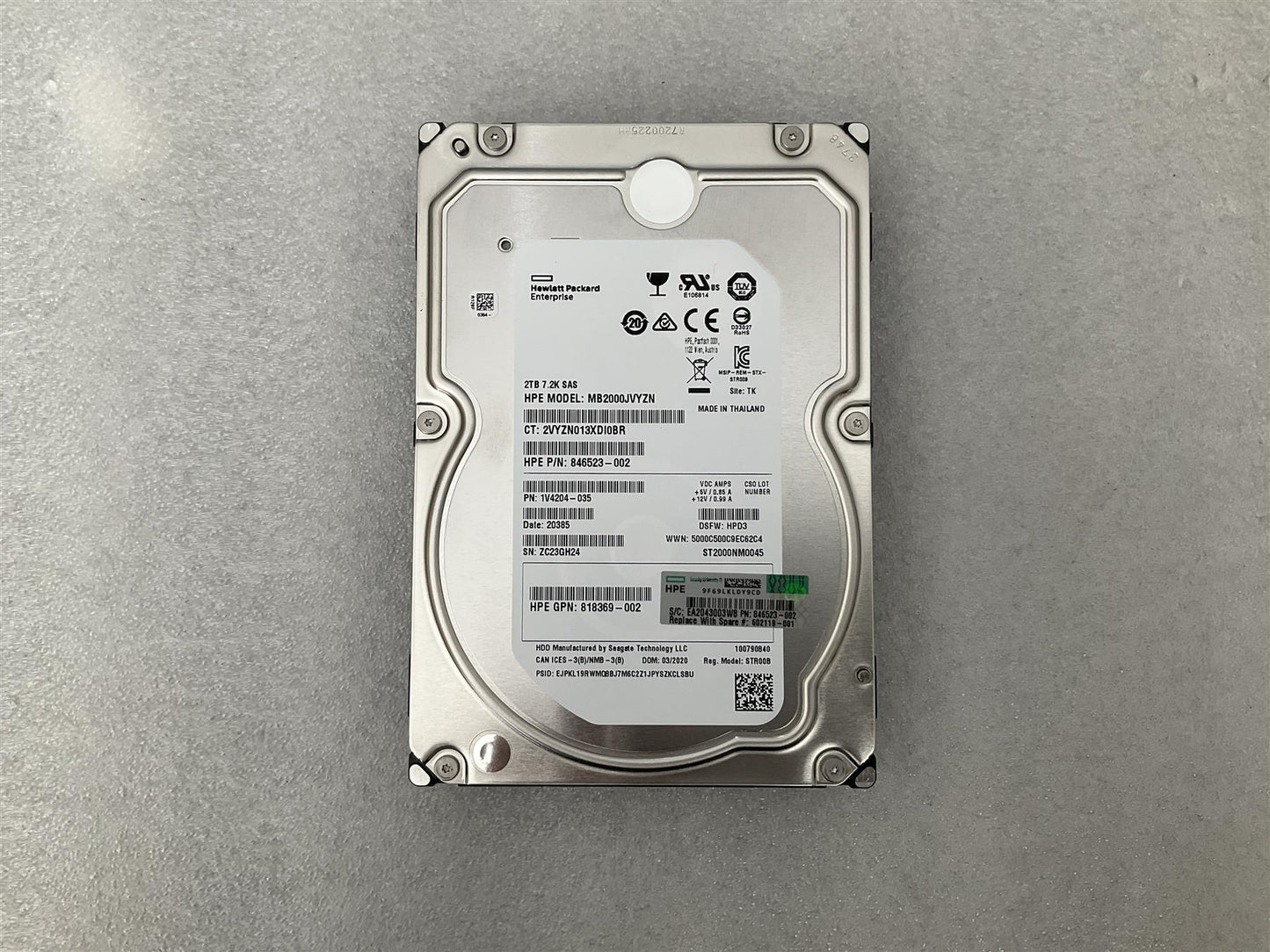 HP 846523-002 MB2000JVYZN Seagate ST2000NM0045 HDD Hard Disk Drive 2TB SAS NEW