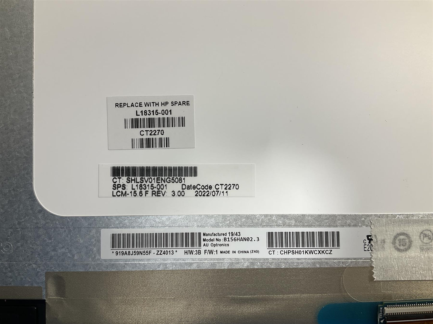 for HP EliteBook 850 G5 L18315-001 Touch Screen Display Panel 15.6 inch FHD NEW