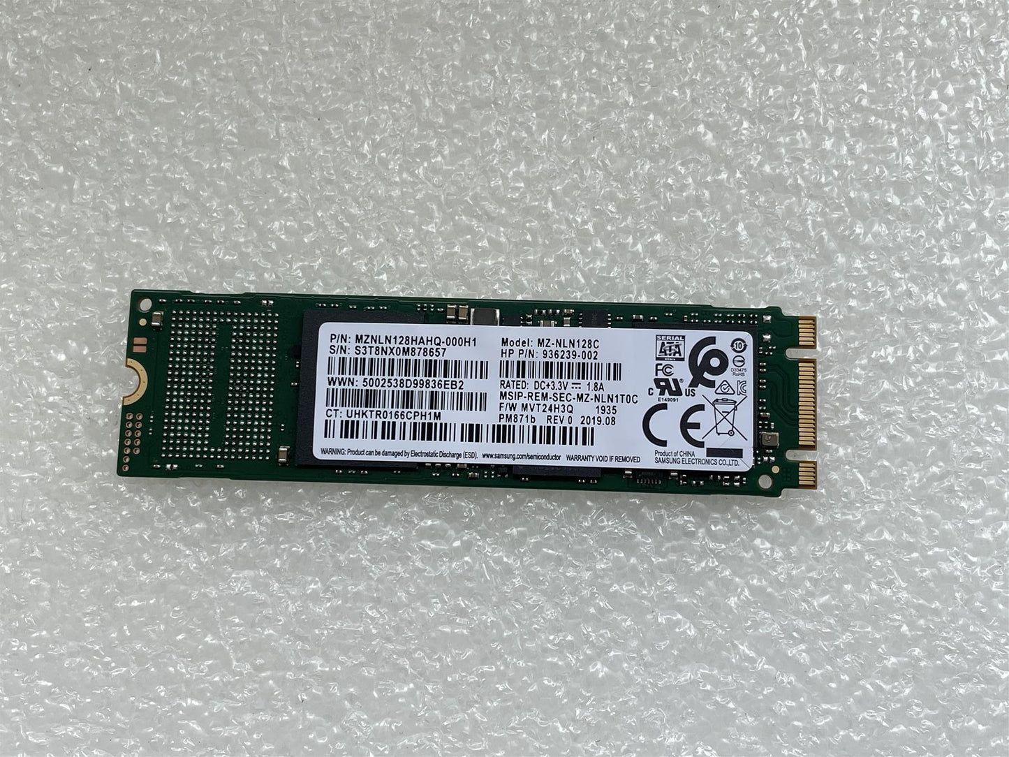 HP 844862-001 Samsung MZNLN128HAHQ-000H1 PM871b 128GB M.2 Solid State Drive SSD