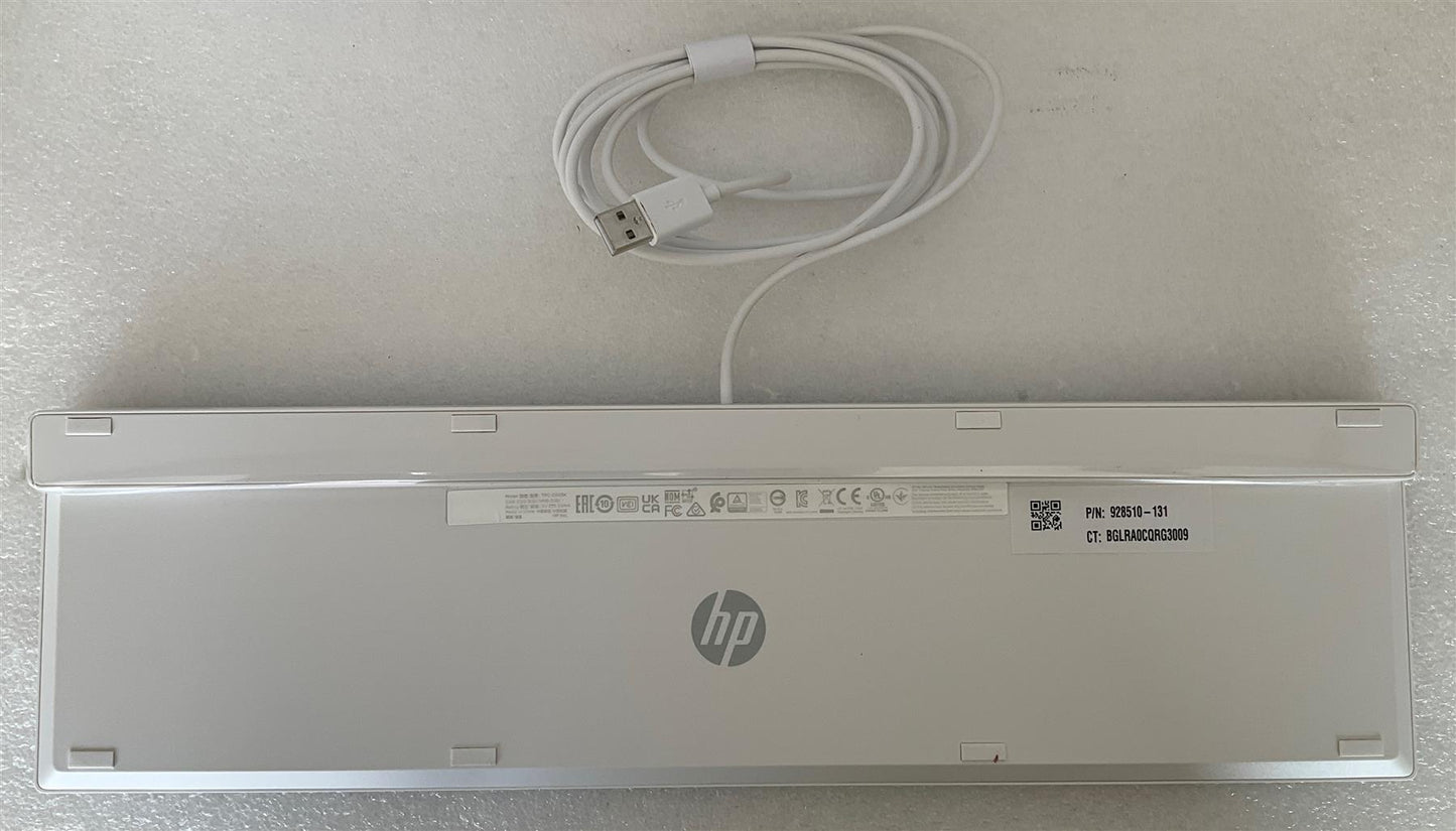 For HP White Cheddar 928517-131 Portoguese Layout USB Wired Keyboard Mouse NEW
