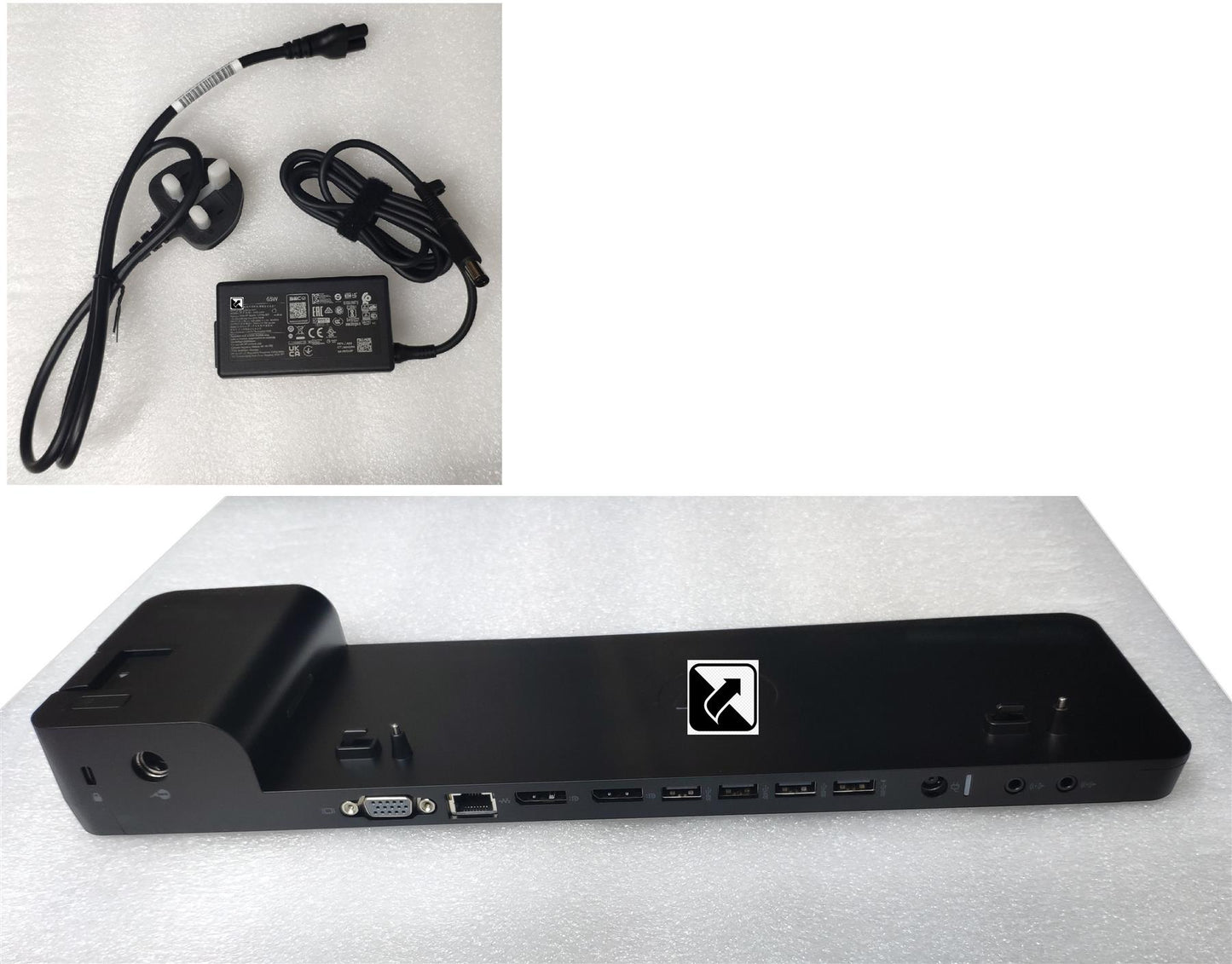 For HP Docking D9Y32AA D9Y32AA#ABU UltraSlim EliteBook Laptop Docking Station and 65w PSU Power Adapter Adaptor NEW