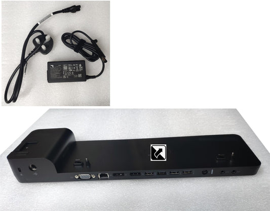 For HP Docking D9Y32AA D9Y32AA#ABU UltraSlim EliteBook Laptop Docking Station and 65w PSU Power Adapter Adaptor NEW