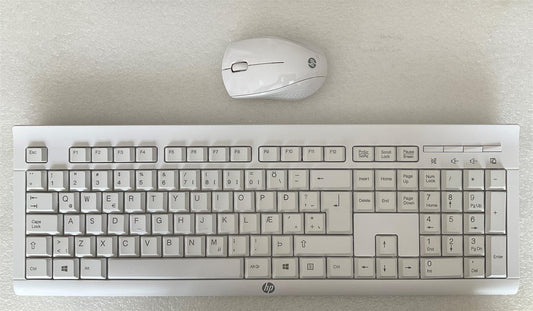 For HP 230 C2710 M7P30AA#A2M K2B USB White Wireless Keyboard Iceland NEW
