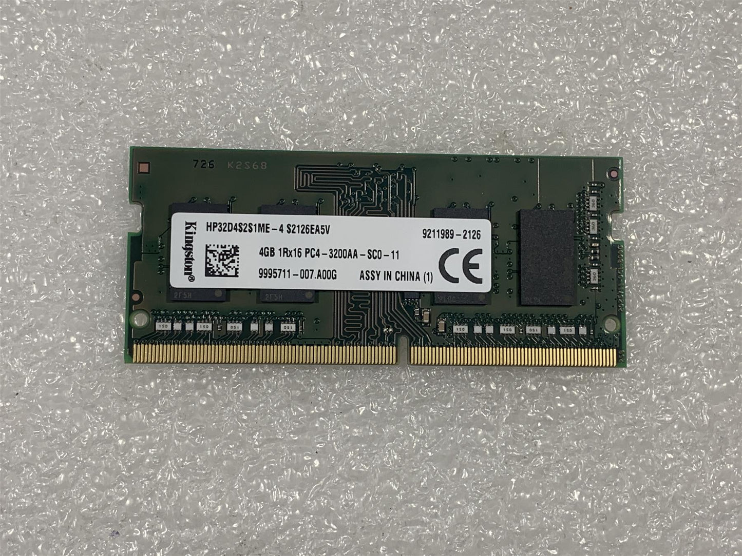 for Kingston HP32D4S2S1ME - S2126EA5V 4GB 1Rx16 PC4 DDR4 3200AA RAM Memory
