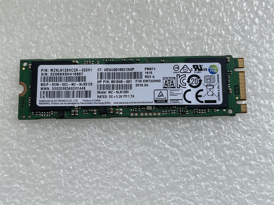 HP SSD 826635-001 Samsung PM871 MZNLN128HCGR 128GB M.2 SATA-3 Solid State Drive